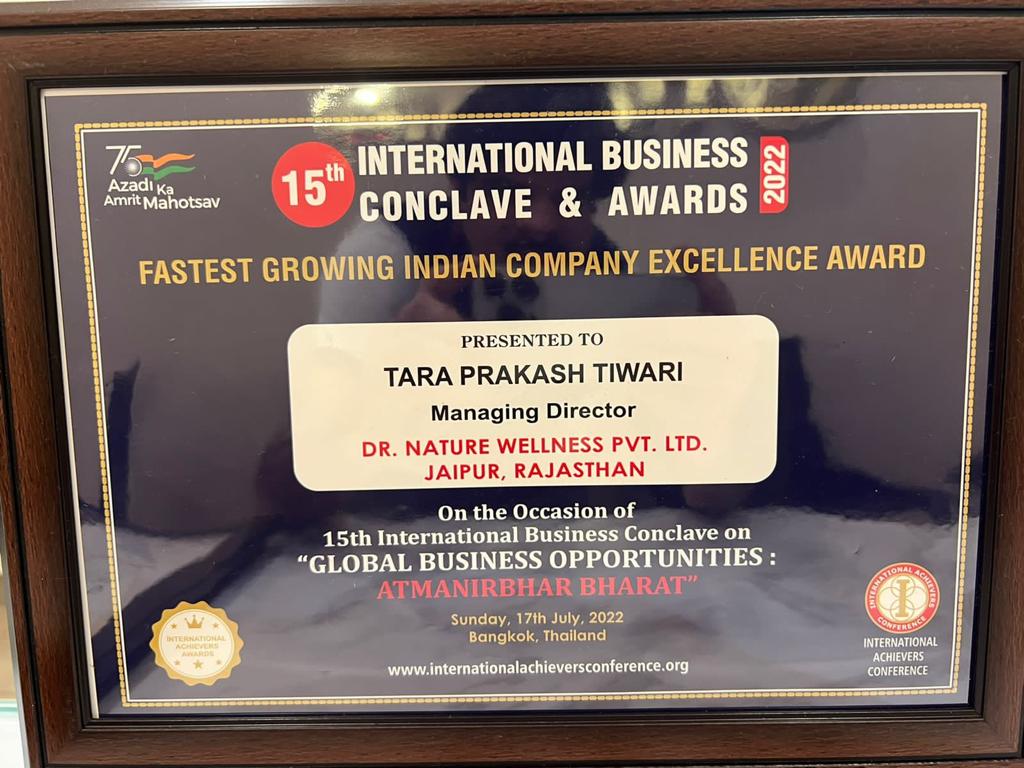 The Fastest Growing Indian Company Excellence Award